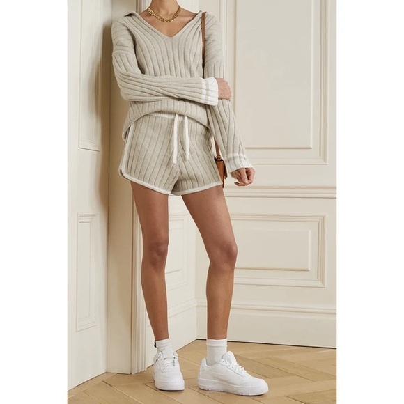 PATHCOW Paris Khaki & Cream Wool Shorts Small - Picture 7 of 8